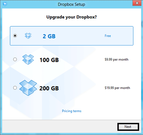 Account capacity selection